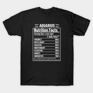 Aquarius Nutrition Facts Label T-Shirt